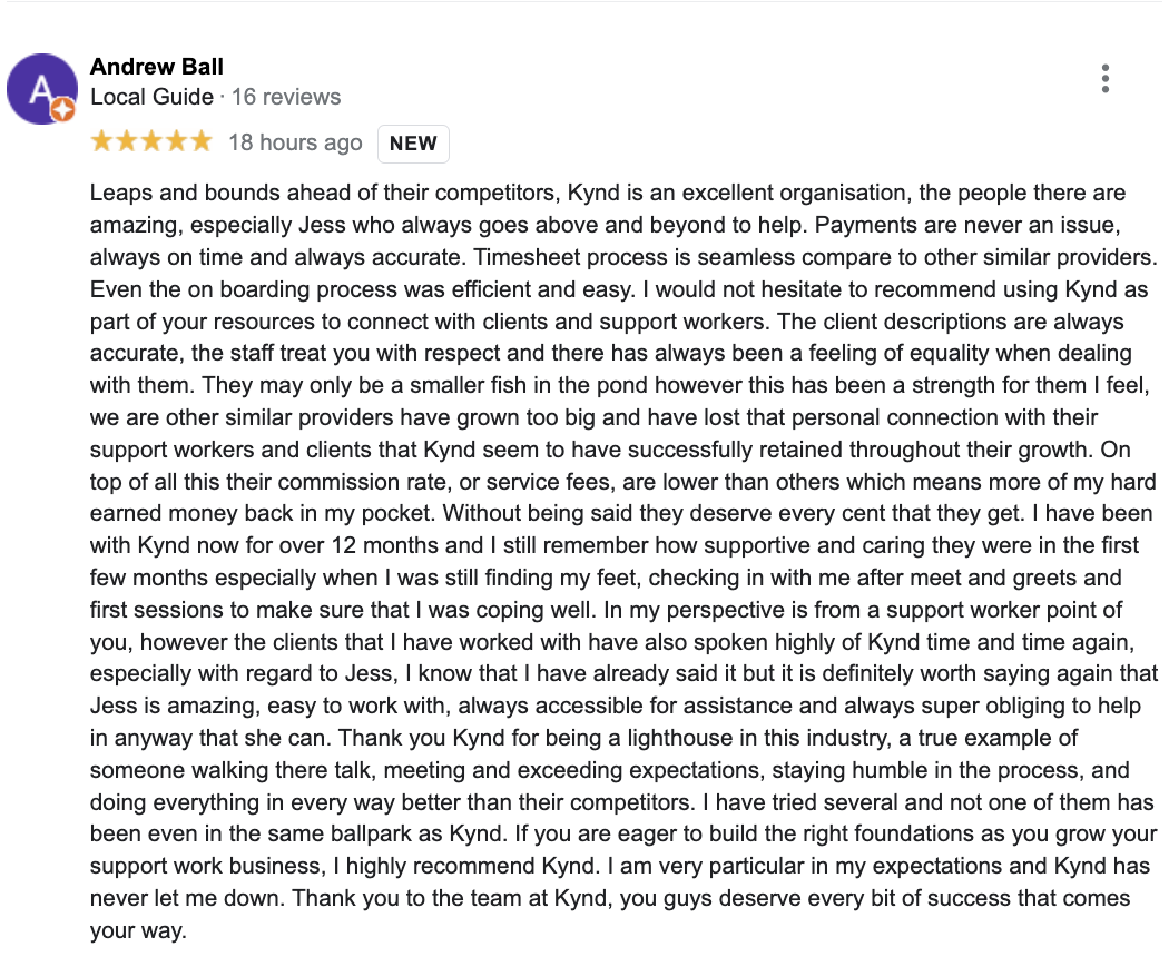 Kynd Reviews Andrew B.